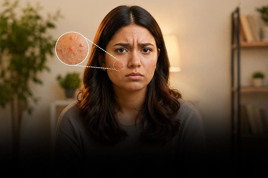 Woman With Facial Acne