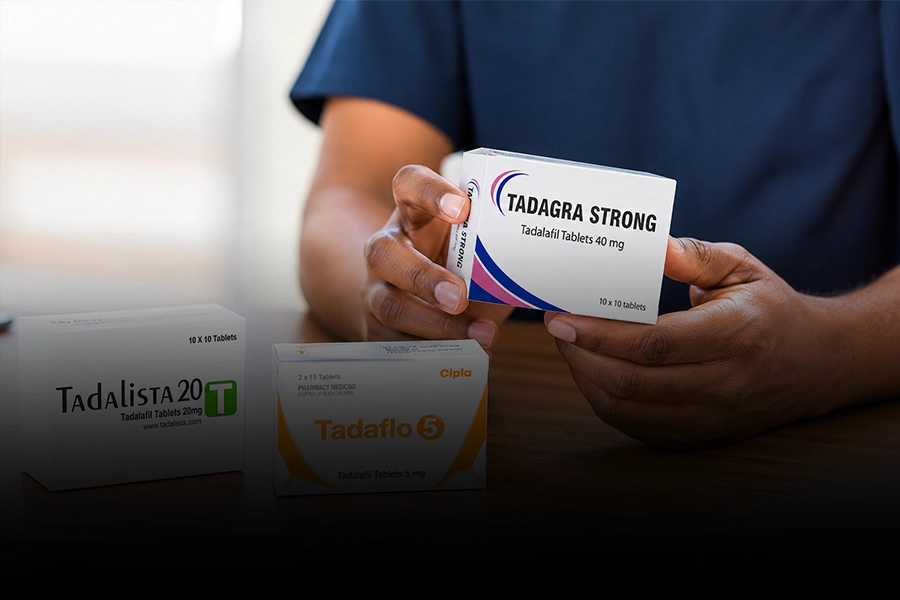 Best ED treatment for men — Tadalafil tablets Tadagra Strong 40mg, Tadalista 20mg and Tadaflo 5mg